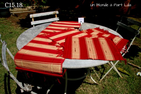 C15.18 LOT 6 SETS DE TABLE + CHEMIN DE TABLE inclusions cannelle